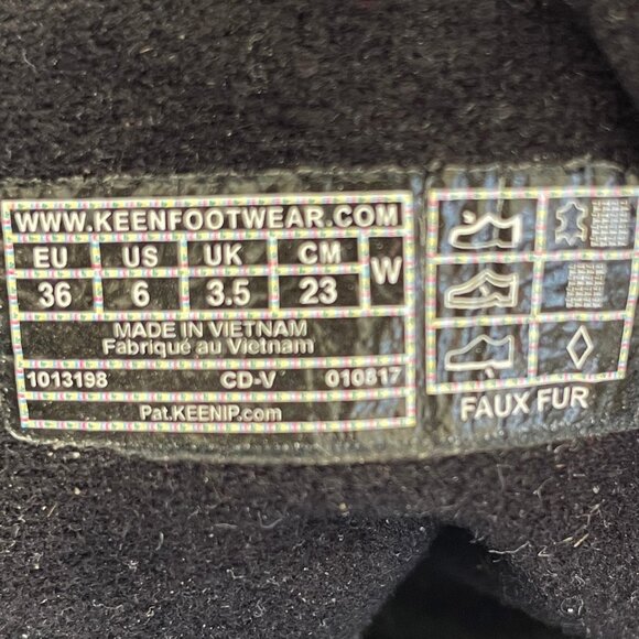 KEEN Hoodoo III Boots 6 Black Leather Waterproof Winter Snow Faux Fur Mid Calf - Picture 12 of 12